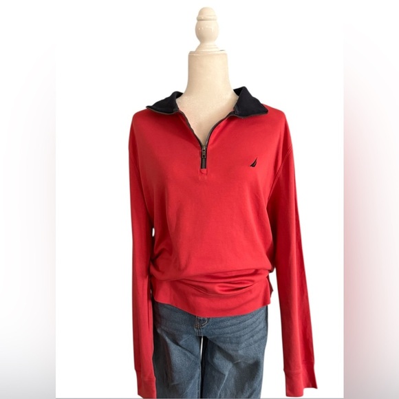 Nautica Sweaters - Red Quarter-Zip Pullover
